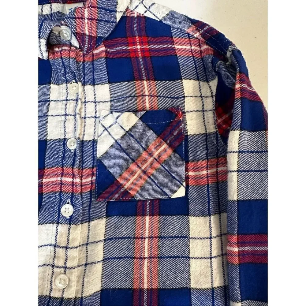 Justice Size 6 flannel shirt in blue and red